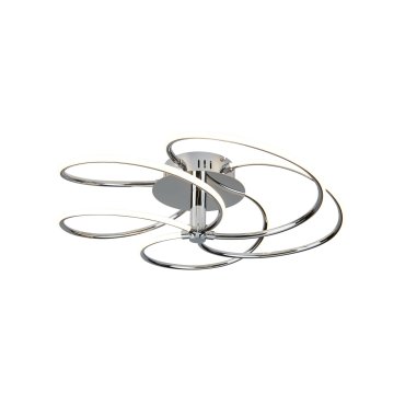Searchlight Bardot - plafonnier - Ø 56 x 15 cm - 43W LED inclus - chrome et blanc