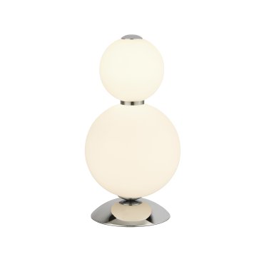 Searchlight Snowball - lampe de table - Ø 18 x 34,5 cm - 15W LED dimmable inclus - blanc et chrome