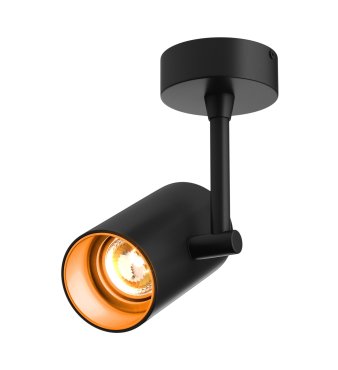 Zuma Line Tori SL 1 Next - spot avec rosace en saillie et encastrée - 13 x 8 x 21,4 cm - noir et or orange