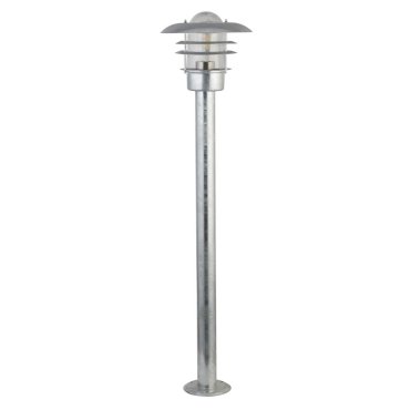 Searchlight Conrad - poteau de lanterne - Ø 23 x 98 cm - IP44 - argent galvanisé