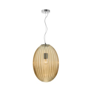 Nova Luce Hector - lampe suspendue - Ø 30 x 120 cm - champagne et chrome