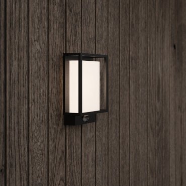 Nordlux Nestor - applique murale extérieure avec détecteur de mouvement - 14,7 x 22,1 cm - 8W LED inclus - IP44 - noir