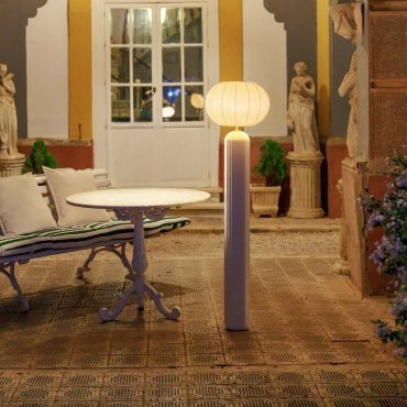 New Garden Rachel 145 - lampadaire rechargeable à énergie solaire et à batterie avec télécommande - Ø 36 x 143 cm - 5W LED inclus - IP65 - beige crème - 3000K