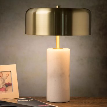Lucide Mirasol - lampe à poser - 36,5 cm - blanc et or