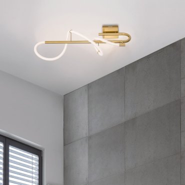 Nova Luce Cerelia - plafonnier/mural - 65 x 30 x 65 cm - 17,7W LED inclus - laiton doré et blanc