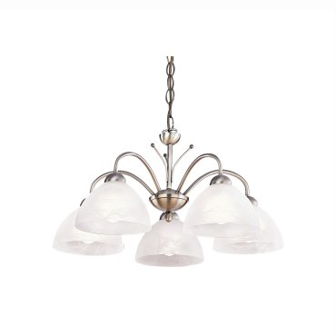 Searchlight Milanese - lampe suspendue - Ø 56 x 78 cm - laiton antique et albâtre