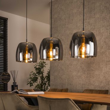 Vico Drift Glass - lampe suspendue - 145 x 35 x 150 cm - verre fumé