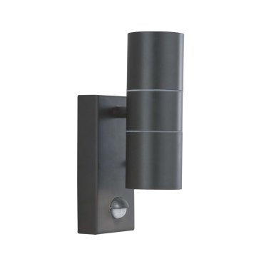 Searchlight Watford - Applique d'extérieur avec détecteur de mouvement - 7 x 21,5 cm - IP44 - noir satiné