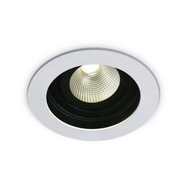 ONE Light COB Shop &amp; Hotel - spot encastrable - Ø 100 mm, Ø 87 mm encastrable - 12W LED dimmable inclus - blanc - couleur de lumière blanc chaud (3000K)