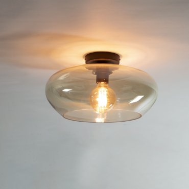 Vico Elevate Glass - plafonnier - Ø 40 x 22 cm - ambre