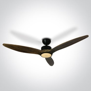 ONE Light Black Body - ventilateur de plafond avec lumière et télécommande - Ø 132 x 35 cm - noir et brun foncé