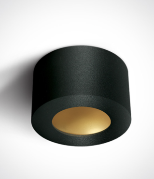 ONE Light - Black Cylinder LED - plafonnier - 8W non-dimmable LED inclus - Ø 10,7 x 6,4 cm - noir