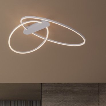 Nova Luce Kiklos - plafonnier - Ø 72 x 30 cm - 42W dimmable LED inclus - blanc sablé