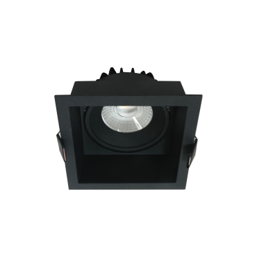Artdelight Vibs - spot encastrable - 90 x 90 mm, Ø 80 mm encastrable - 10W LED dimmable inclus - IP44 - noir