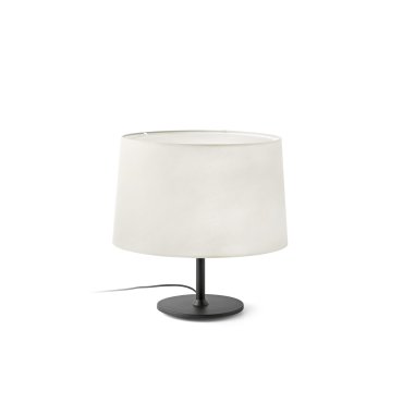 Faro Windsor - lampe de table - Ø 48,5 x 51 x 29 cm - noir mat et lino