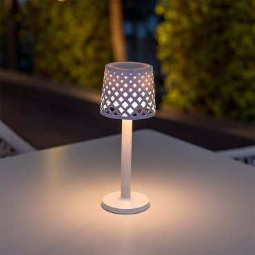 New Garden Gretita - lampe de table d'extérieur à piles - Ø11,7 x 31 cm - 1W LED inclus - IP44 - blanc