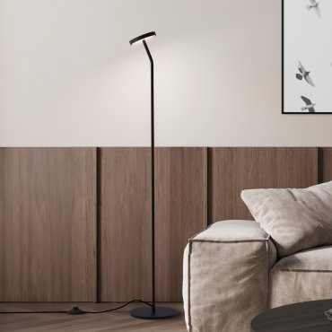 Nova Luce Logos - lampadaire - Ø 21 x 123 cm - 9W LED inclus - noir sablé