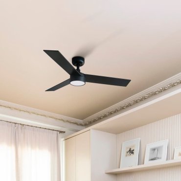 Faro Rudder S - ventilateur de plafond avec lumière - Ø 106 cm - noir mat