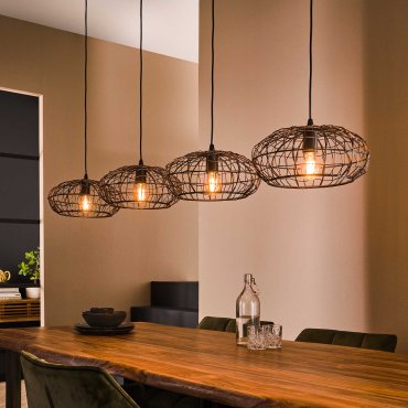 Vico Connect XL - lampe suspendue - 170 x 34 x 150 cm - noir brun