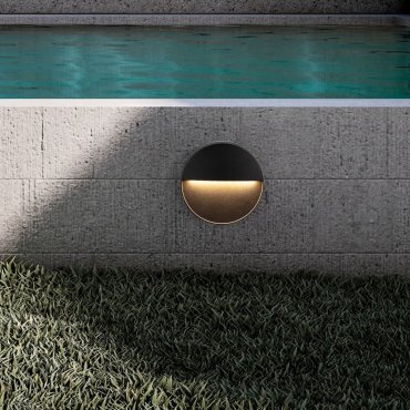 Nova Luce Rodix - applique murale extérieure - Ø 16 x 3,1 cm - 5W LED inclus - IP54 - noir sablé