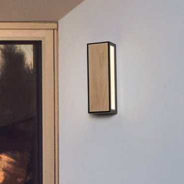 Nova Luce Astral - applique murale extérieure - 8,6 x 25,8 x 9 cm - 10W LED inclus - IP65 - anthracite foncé et bois