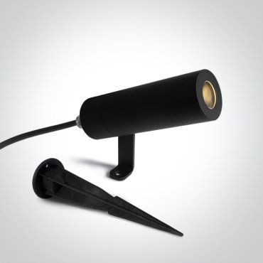 One Light Garden Cylindre - spot de sol sur pique - Ø 3,6 x 13 x 8,5 cm - 6,5W LED incl. - IP65 - noir