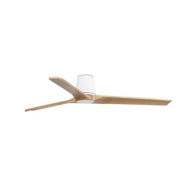 Faro Heywood Tub L - ventilateur de plafond - Ø 132 cm - blanc mat et pino