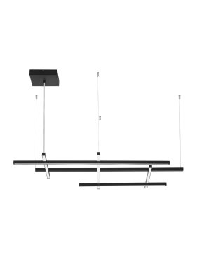 Nova Luce Pace - lampe suspendue - 102 x 204 x 80 cm - 83W dimmable LED inclus - noir sablé