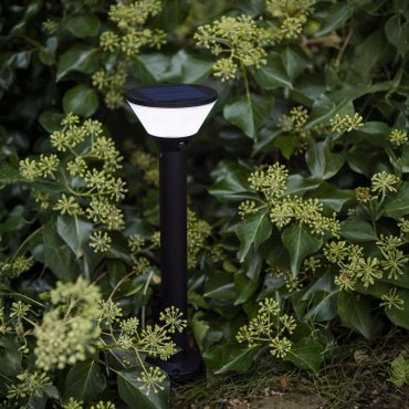 Lutec Karlo - spot solaire sur piquet avec détecteur de mouvement - éclairage intelligent - Lutec Connect - Ø 13 x 45 cm - 6,8W LED inclus - IP44 - noir