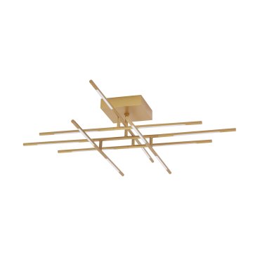 Nova Luce Raccio - plafonnier - 94,5 x 94,5 x 21 cm - 48W LED dimmable inclus - laiton doré