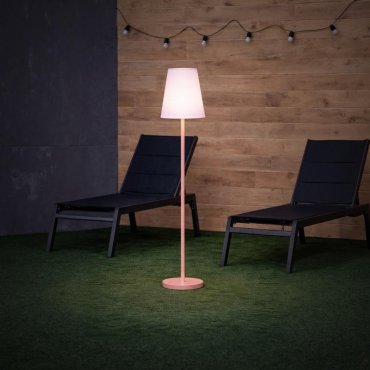 New Garden Lola slim 120 - lampadaire rechargeable avec panneau solaire - RGB+W - Ø 26 x 119 cm - 4,6W LED dimmable inclus - IP65 - or rose