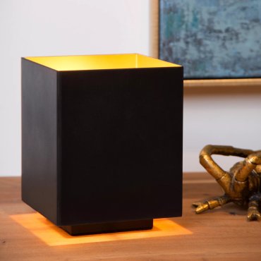 Lucide Suzy - lampe à poser carrée - Ø 12 x 16 cm - noir
