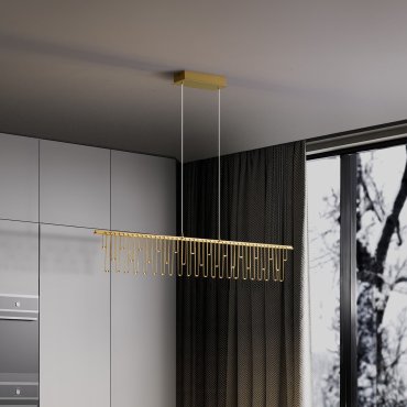 Nova Luce Stellar - lampe suspendue - 120 x 150 x 8 cm - 17W dimmable LED inclus - doré
