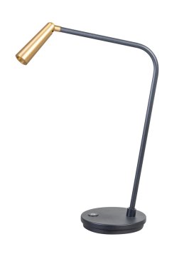 ETH Barry - lampe de table - Ø 14,5 x 46 cm - LED 3W incluse - noir et laiton