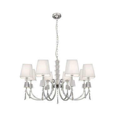 Searchlight Portico - lustre - Ø 69 x 96 cm - chrome et blanc
