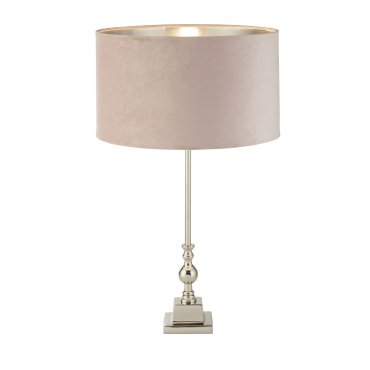 Searchlight Whitby - lampe à poser - Ø 38 x 67 cm - chrome, argent et rose