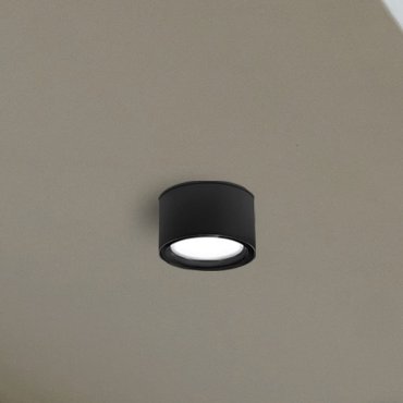 Nova Luce Focus - plafonnier d'extérieur - Ø 10 x 6,5 cm - IP54 - noir
