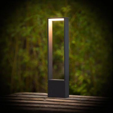 Lucide Goa - lampe de jardin - 15 x 6 x 60 cm - 6,5W LED inclus - IP54 - anthracite