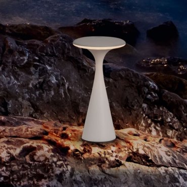 Nova Luce Grigio - lampe de table rechargeable pour extérieur - Ø 10,1 x 19,7 cm - IP54 - blanc sablé
