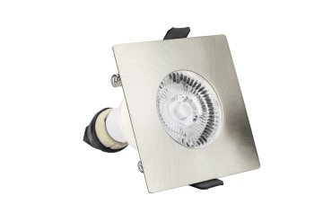 Integral LED London - spot encastré - 85 x 85 mm, Ø 70 mm encastré - IP65 - nickel satiné