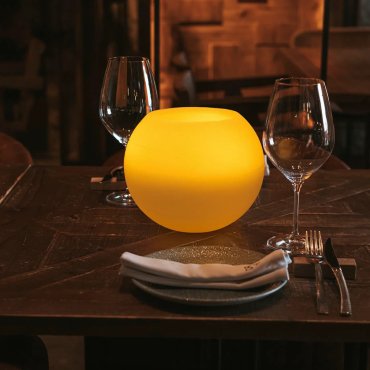 New Garden Dolo 20 Ball - lampe de table rechargeable à batterie avec télécommande - Ø 20 x 17 cm - LED inclus - IP44 - orange
