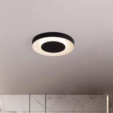 Nova Luce Pada - plafonnier - Ø 40 x 5 cm - 25W dimmable LED inclus - noir sablé et blanc