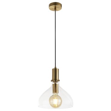 Searchlight Margarita - lampe suspendue - Ø 25 x 120 cm - laiton et transparent