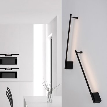 Nova Luce Gropius - applique murale - 60 x 7 x 3,5 cm - 10W LED inclus - noir sable