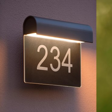 Lucide Thesi Led - applique murale extérieure avec numéros de maison - 6W LED inclus - IP54 - noir