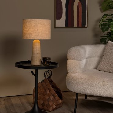 Lucide Nimue - lampe à poser - Ø 30 x 48 cm - taupe