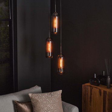 Vico Lantern 3L - lampe suspendue - Ø 35 x 180 cm - artic black