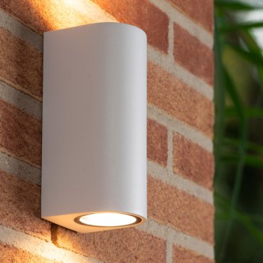 Lucide Zaro Round - applique murale extérieure - 7,8 x 6,8 x 16 cm - IP44 - blanc
