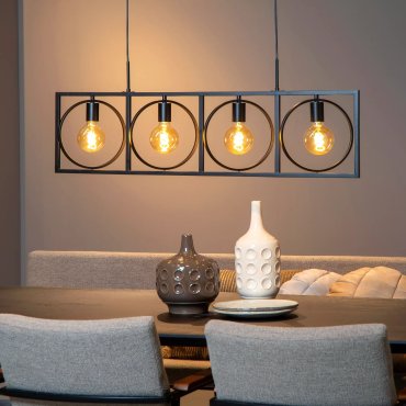 Lucide Suus - lampe suspendue - 107,8 x 23,5 x 160 cm - noir