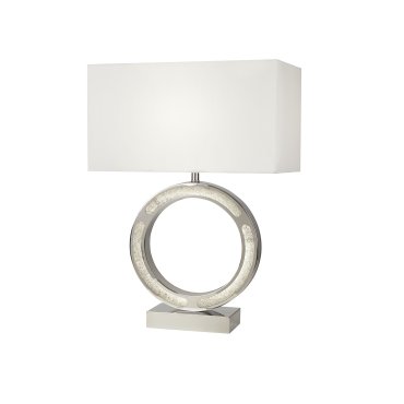 Searchlight Alaska - lampe de table - 32 x 60 cm - 9W LED inclus - blanc et chrome